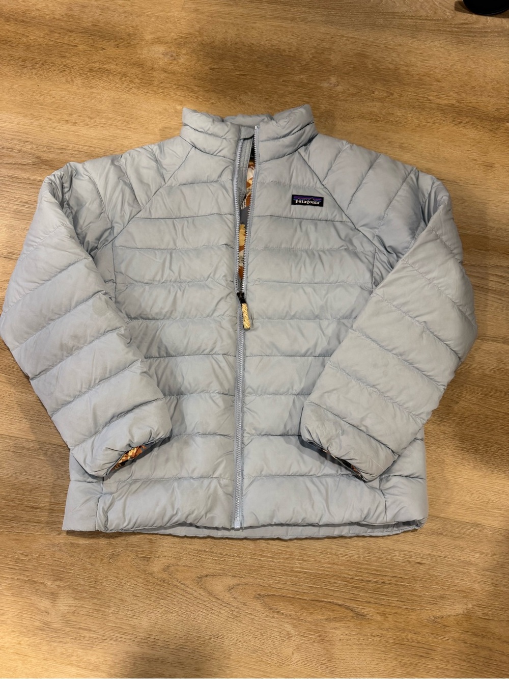 Patagonia Kids Light Blue/Gray Puffy Jacket